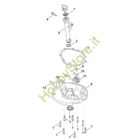 Picture of K - Sistema di lubrificazione, coppa dell'olio XT-800 (XT800-0032)